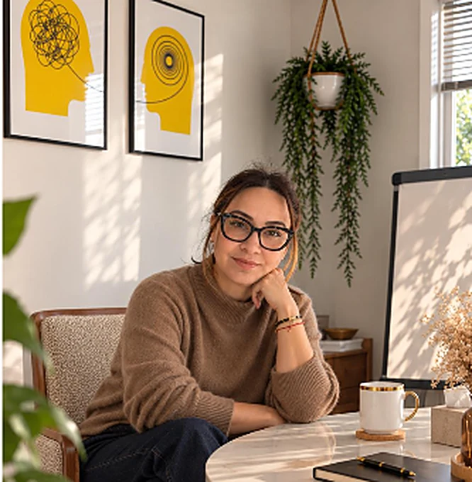 Aurore Darsonville, coach professionnelle et conseillère en image, dans son cabinet à Compiègne